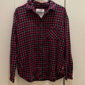 Garage red, black and grey flannel